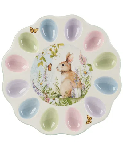 Certified International Easter Meadow Round Deviled Egg Plate In Miscellaneous