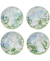 Certified International Set Of 4 Easter Morning Dessert Plates In Blue