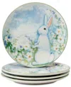 Certified International Set Of 4 Easter Morning Dinner Plates In Blue