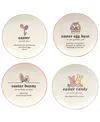 Certified International Easter Words Canape Plates, Set Of 4 In Pink