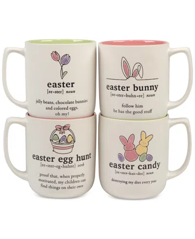 Certified International Easter Words Mugs, Set Of 4 In Pink