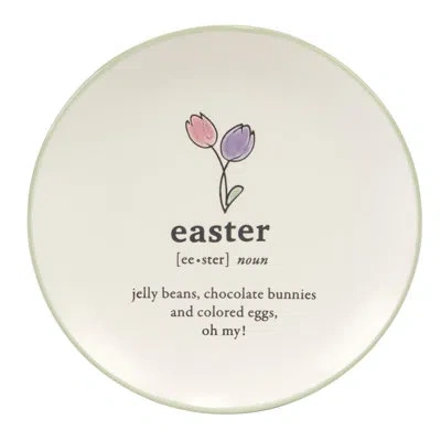 Certified International Easter Words Set Of 4 Canape Plate In White;pink;purple