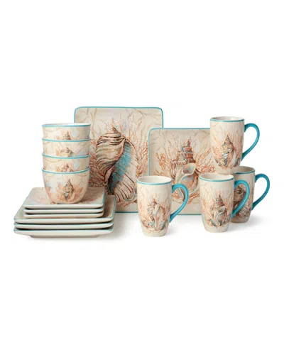 Certified International Escape To The Sea 16pc Dinnerware Set In Multi