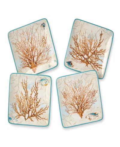 Certified International Escape To The Sea Canape 4-pc. Plates, Service For 4 In Multi