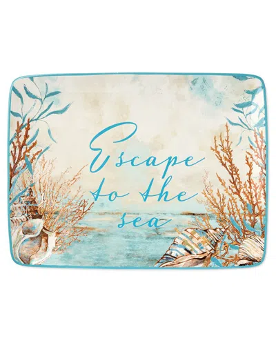CERTIFIED INTERNATIONAL CERTIFIED INTERNATIONAL ESCAPE TO THE SEA RECTANGULAR PLATTER