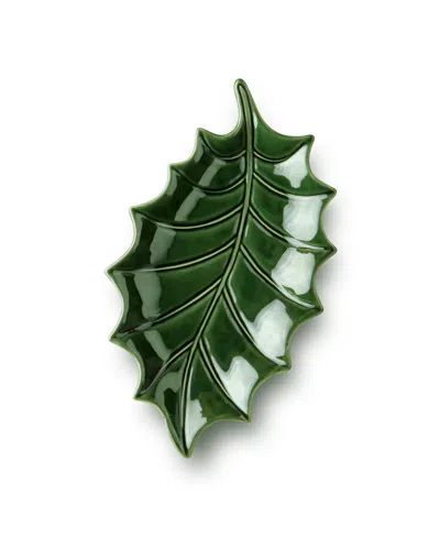 Certified International Festive Blooms 3-d 18" Holly Platter In Green