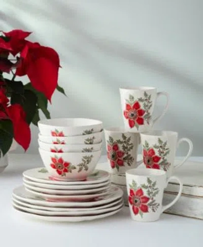 Certified International Festive Blooms Dinnerware Collection In White
