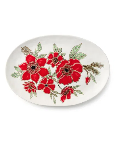 Certified International Festive Blooms Oval Platter In Miscellaneous