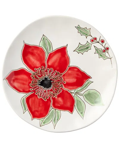 Certified International Festive Blooms Set Of 4 Dessert Plates In Multi