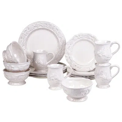 Certified International Firenze 16 Piece Dinnerware Set, Service For 4 In White