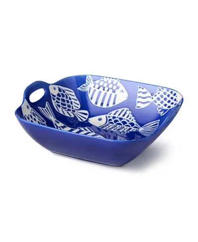 Certified International Fish Tale Square Bowl In Multi