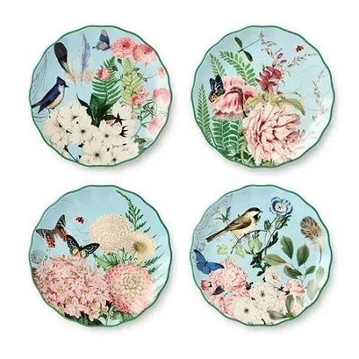 Certified International Flora 4-pc. Ceramic Salad Plate In Blue