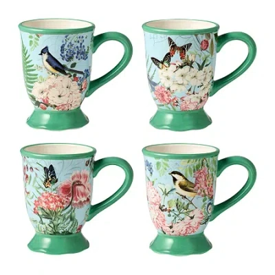 Certified International Flora 4-pc. Coffee Mug In Blue