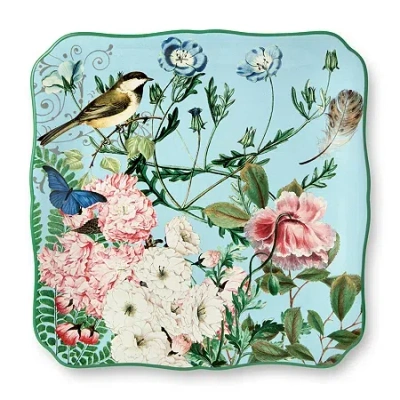 Certified International Flora Ceramic Serving Platter In Blue