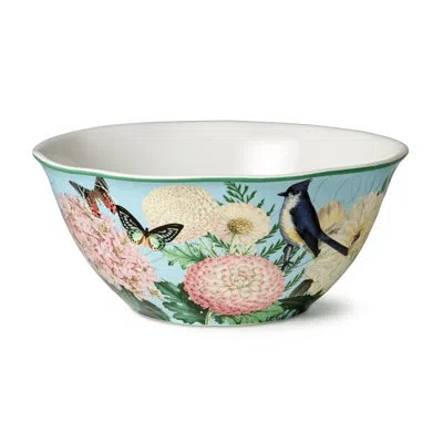 Certified International Flora Deep Bowl 11.25" X 4.75" In Blue;white;green;pink;orange;purple