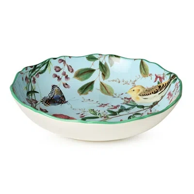 Certified International Flora Serving Bowl 13" X 3" In Blue;green;yellow;pink