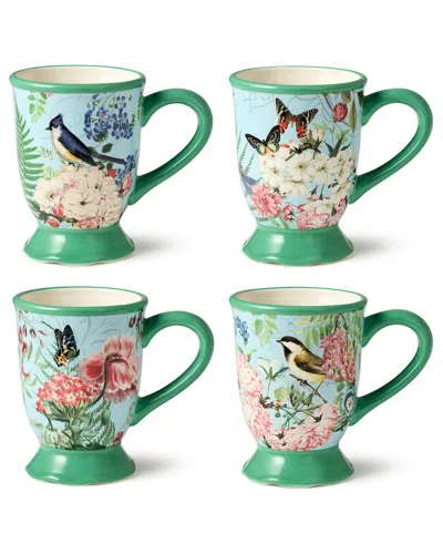 Certified International Flora Set Of 4 Mugs In Green