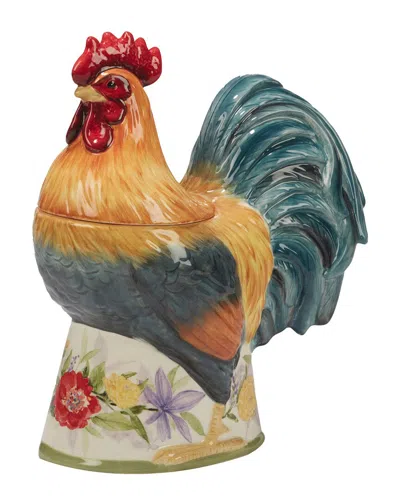 Certified International Floral Rooster 3-d Cookie Jar