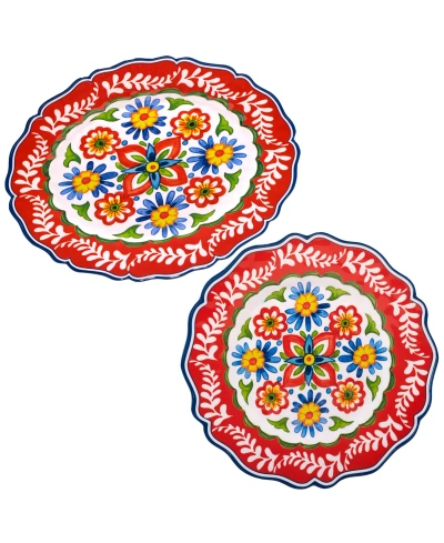 Certified International Flores 2 Pc Platter Set, Service For 2 In Miscellaneous