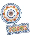 Certified International Flores 2 Pc Appetizer Set, Service For 2