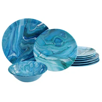 Certified International Fluidity 12 Pc Dinnerware Set In Blue
