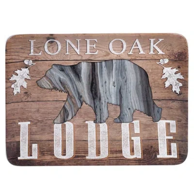 Certified International Fluidity Lodge Rectangular Platter 16" X 12" In Brown