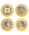 Certified International French Bees Set Of 4 Salad Plates In Miscellaneous
