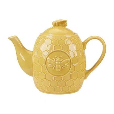 Certified International French Bees Teapot In Yellow