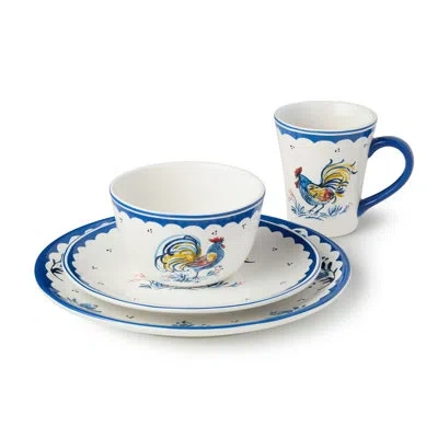 Certified International French Rooster 16‑piece Ceramic Dinnerware Set, Service For Four With Dinner Plates, Salad Plates, M In Multicolored