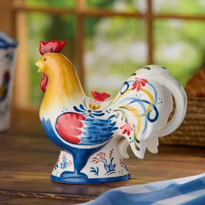 Certified International French Rooster 3d Teapot In Multi