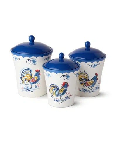 Certified International French Rooster Canister 3pc Set In Multi