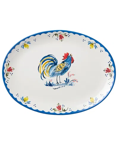 Certified International French Rooster Oval Platter In Multi