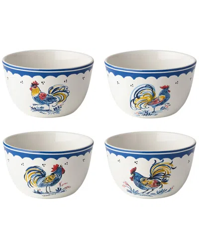 Certified International French Rooster Set Of 4 Ice Cream Bowls In Multi