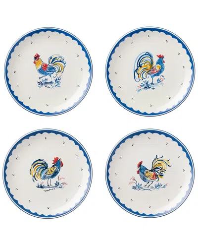 Certified International French Rooster Set Of 4 Salad Plates In Multi