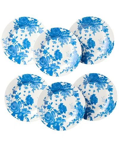 Certified International Gabrielle Blue Set Of 6 Canape Plates