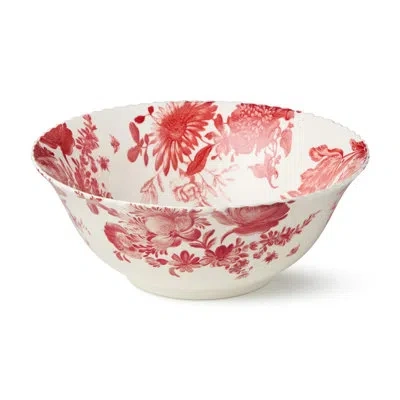 Certified International Gabrielle Rose Porcelain Deep Bowl 10 Inches, Scalloped Floral Toile Bowl With Interior And Rim Artw