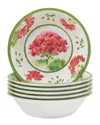 Certified International Geraniums Melamine All Purpose Bowl, Set Of 6