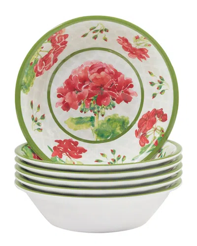 Certified International Geraniums Melamine All Purpose Bowl, Set Of 6