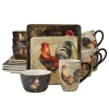 Certified International Gilded Rooster 16-pc. Ceramic Dinnerware Set In Multi