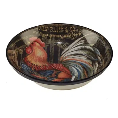 Certified International Gilded Rooster Ceramic Serving Bowl In Multi