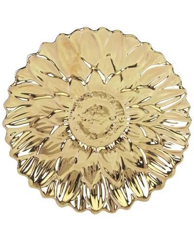 Certified International Gold Coast 3d Set Of 4 Sunflower Dessert Plates