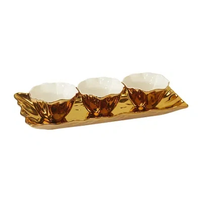 Certified International Gold Coast 4-pc. Porcelain Dipping Bowl In Yellow