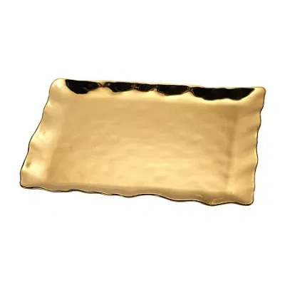 Certified International Gold Coast Porcelain Serving Platter In Yellow