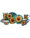 Certified International Golden Sunflowers 16pc Dinnerware Set
