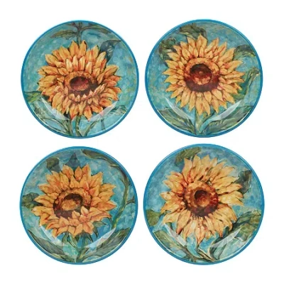 Certified International Golden Sunflowers 4-pc. Earthenware Soup Bowl In Multi