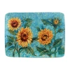 Certified International Golden Sunflowers Serving Platter In Blue