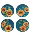 Certified International Golden Sunflowers Set Of 4 Dinner Plates In Miscellaneous