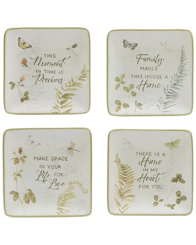 Certified International Green Fields Green Fields Canape Plates (set Of 4)