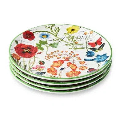 Certified International Greenhouse 4-pc. Ceramic Dinner Plate In Multi