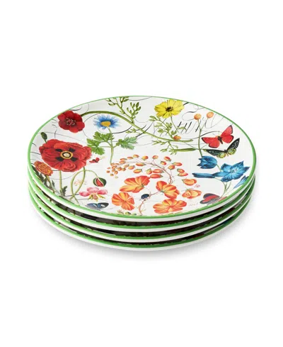 Certified International Greenhouse Dinner Plates, Set Of 4, Service For 4 In Multi